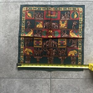 Hermes Torana deep green silk scarf. Made in France